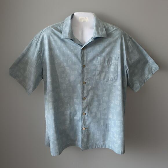 Batik Bay Easy Care Men's Light Blue Print Casual Camp Shirt Men's Size XXL 2XL - Picture 1 of 5